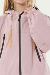 Girl's Pink Detachable Ear Hood Waterproof Insulated Snow Jacket